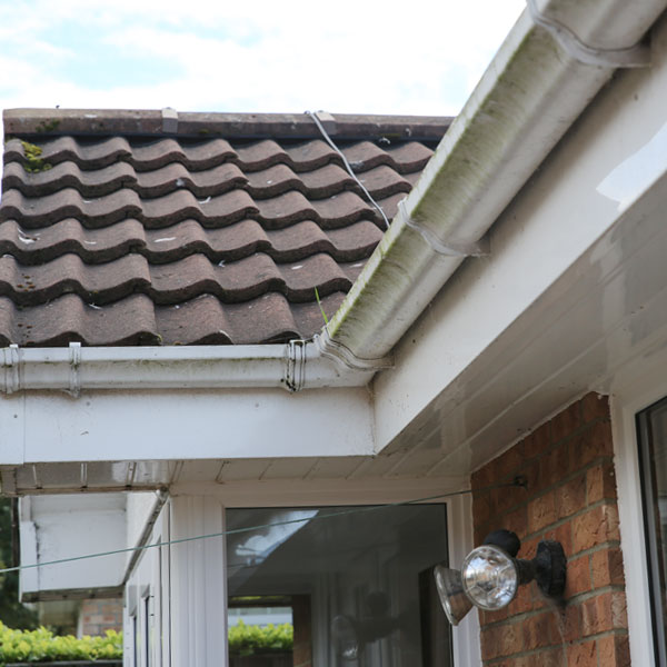 Gutters and fascias before cleaning.