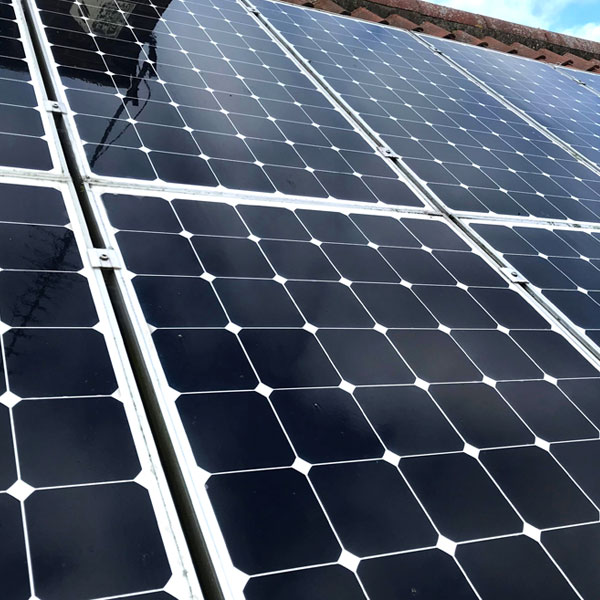 Solar panel after being cleaned.